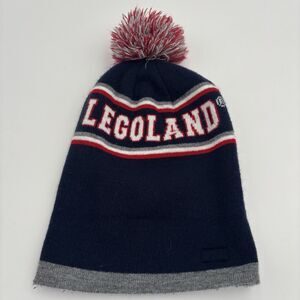 Legoland New York Knit Beanie Hat Pom Pom Navy Red Gray LEGO Winter Cap 2023
